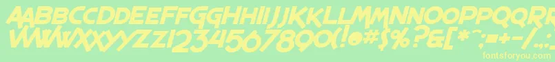More about SfEspressoShackBoldItalic Font SfEspressoShackBoldItalic Font – Yellow Fonts on Green Background