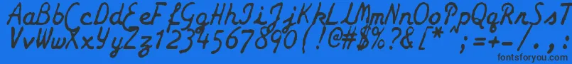 フォントZaiSmithCoronagalaxietypewriter – 黒い文字の青い背景