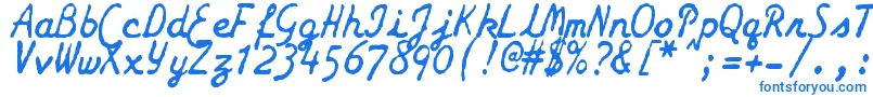 Czcionka ZaiSmithCoronagalaxietypewriter – niebieskie czcionki