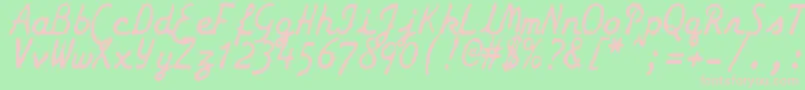 ZaiSmithCoronagalaxietypewriter Font – Pink Fonts on Green Background