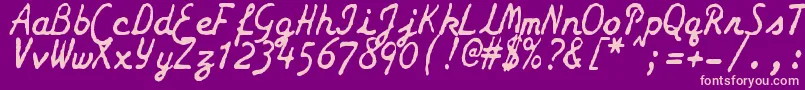 ZaiSmithCoronagalaxietypewriter Font – Pink Fonts on Purple Background