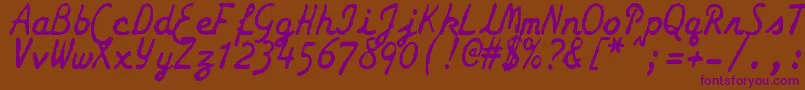 ZaiSmithCoronagalaxietypewriter Font – Purple Fonts on Brown Background