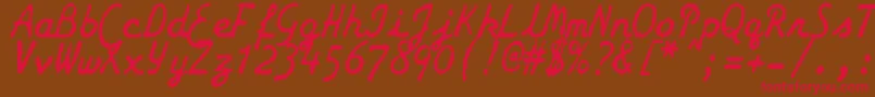 ZaiSmithCoronagalaxietypewriter Font – Red Fonts on Brown Background