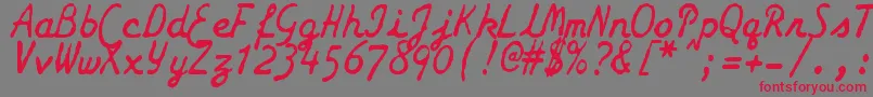 ZaiSmithCoronagalaxietypewriter Font – Red Fonts on Gray Background