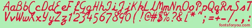 ZaiSmithCoronagalaxietypewriter Font – Red Fonts on Green Background