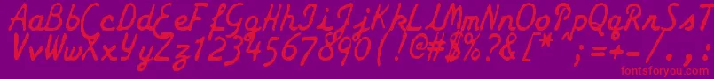 ZaiSmithCoronagalaxietypewriter Font – Red Fonts on Purple Background