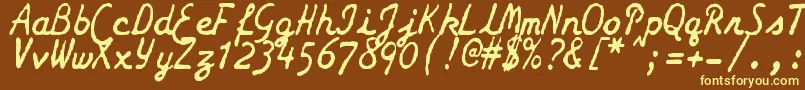 ZaiSmithCoronagalaxietypewriter Font – Yellow Fonts on Brown Background