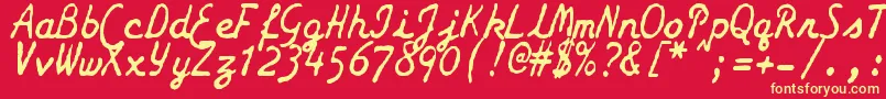 ZaiSmithCoronagalaxietypewriter Font – Yellow Fonts on Red Background