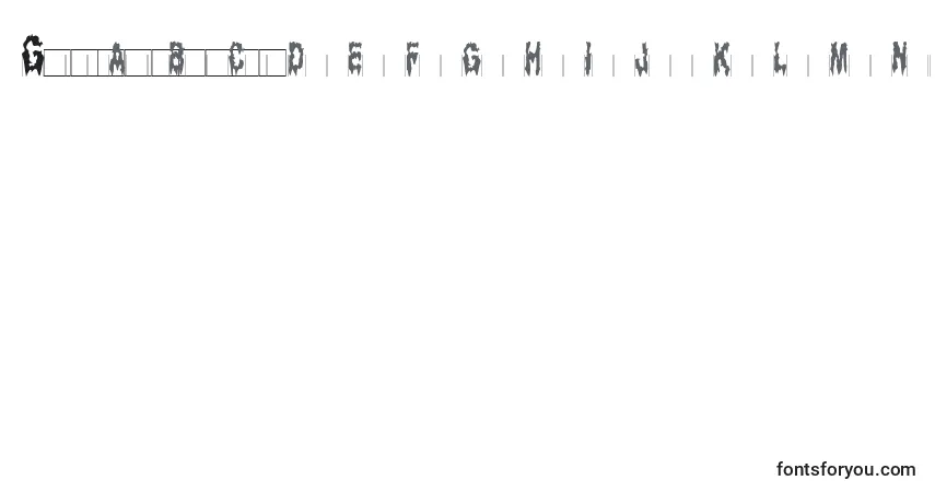 Шрифт Ghostbayou – алфавит, цифры, специальные символы