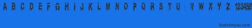 フォントGhostbayou – 黒い文字の青い背景
