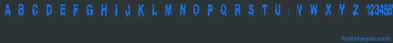 フォントGhostbayou – 黒い背景に青い文字