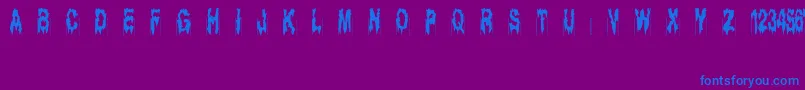 Czcionka Ghostbayou – niebieskie czcionki na fioletowym tle