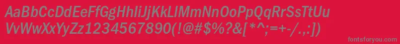 FranklingothicmedicondcItalic Font – Gray Fonts on Red Background