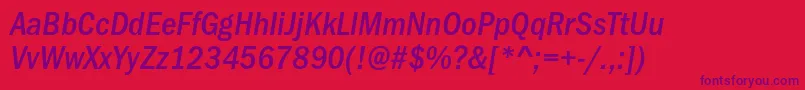 FranklingothicmedicondcItalic Font – Purple Fonts on Red Background