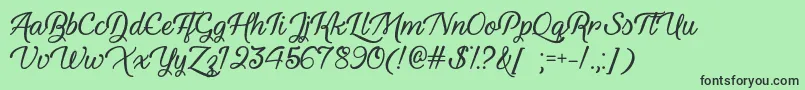 フォントYouthAndBeautyOtf – 緑の背景に黒い文字