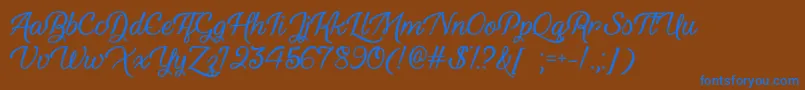 YouthAndBeautyOtf Font – Blue Fonts on Brown Background