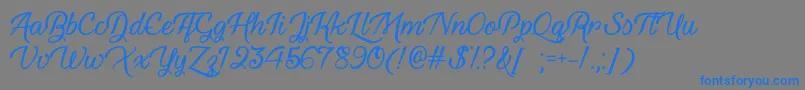 YouthAndBeautyOtf-Schriftart – Blaue Schriften auf grauem Hintergrund