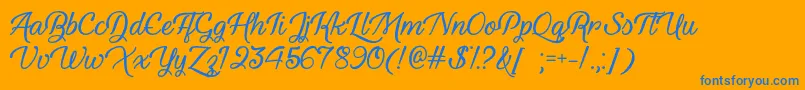 YouthAndBeautyOtf Font – Blue Fonts on Orange Background