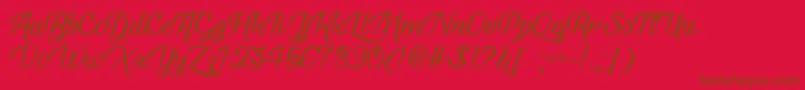 YouthAndBeautyOtf Font – Brown Fonts on Red Background