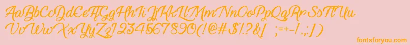 YouthAndBeautyOtf Font – Orange Fonts on Pink Background