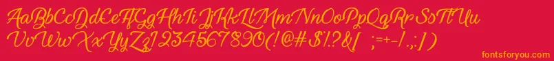 YouthAndBeautyOtf Font – Orange Fonts on Red Background