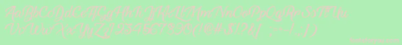 フォントYouthAndBeautyOtf – 緑の背景にピンクのフォント