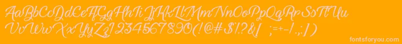 YouthAndBeautyOtf-Schriftart – Rosa Schriften auf orangefarbenem Hintergrund