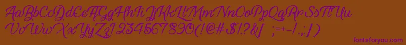 YouthAndBeautyOtf Font – Purple Fonts on Brown Background