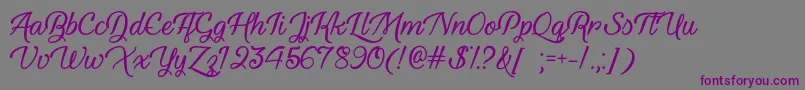 YouthAndBeautyOtf Font – Purple Fonts on Gray Background