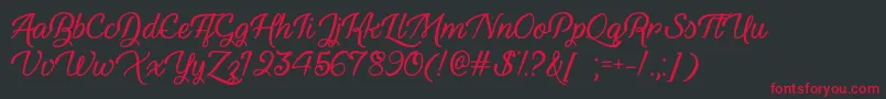 YouthAndBeautyOtf-Schriftart – Rote Schriften auf schwarzem Hintergrund