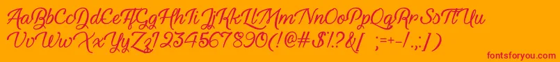 YouthAndBeautyOtf Font – Red Fonts on Orange Background