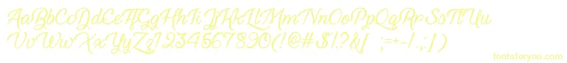 YouthAndBeautyOtf Font – Yellow Fonts on White Background