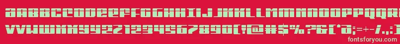 フォントMichigancondlaser – 赤い背景に緑の文字