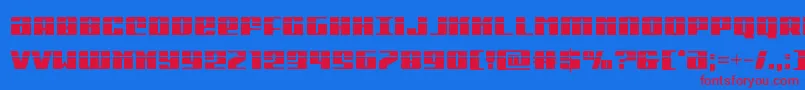 Michigancondlaser-Schriftart – Rote Schriften auf blauem Hintergrund