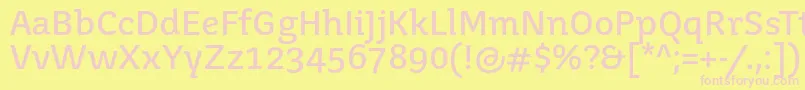 Juvenistext Font – Pink Fonts on Yellow Background