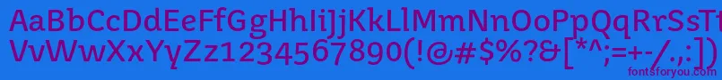 Juvenistext Font – Purple Fonts on Blue Background