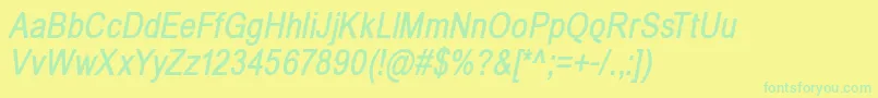 Czcionka BabelsansBoldoblique – zielone czcionki na żółtym tle