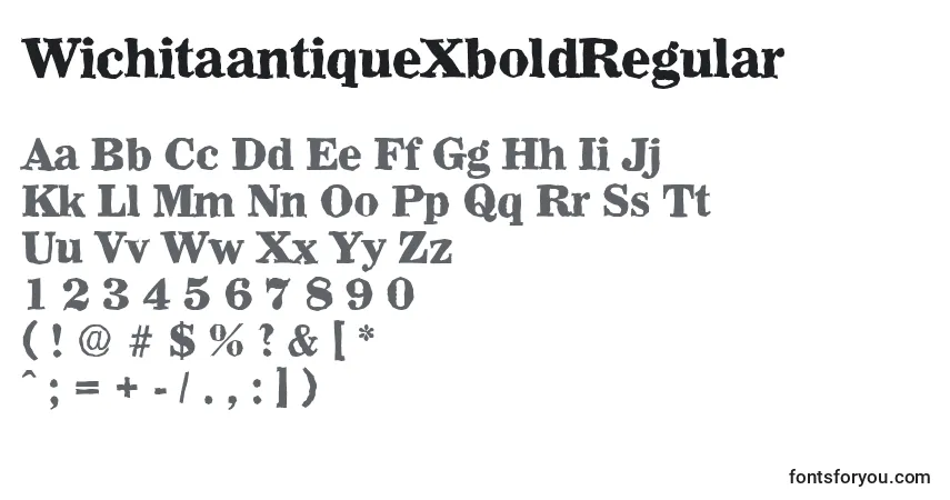 Шрифт WichitaantiqueXboldRegular – алфавит, цифры, специальные символы