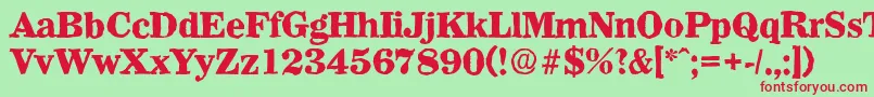 WichitaantiqueXboldRegular Font – Red Fonts on Green Background