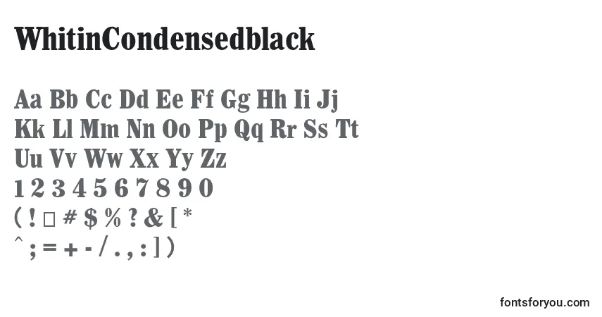 Schriftart WhitinCondensedblack – Alphabet, Zahlen, spezielle Symbole
