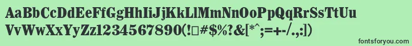 WhitinCondensedblack-fontti – mustat fontit vihreällä taustalla