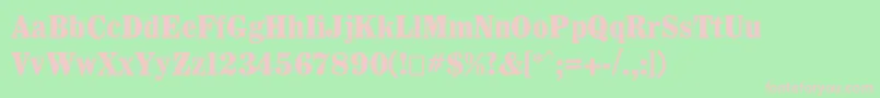 WhitinCondensedblack Font – Pink Fonts on Green Background