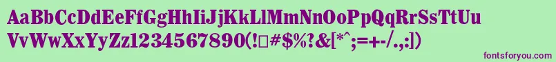 WhitinCondensedblack-fontti – violetit fontit vihreällä taustalla
