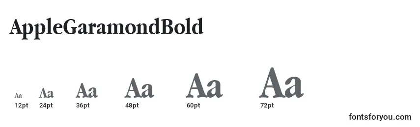 AppleGaramondBold Font Sizes