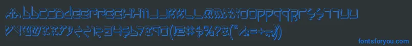 JerusalemShadow Font – Blue Fonts on Black Background