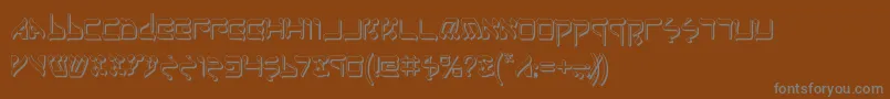 フォントJerusalemShadow – 茶色の背景に灰色の文字