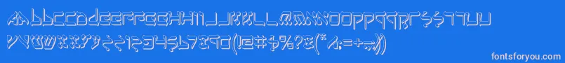 JerusalemShadowフォントについての詳細 フォントJerusalemShadow – ピンクの文字、青い背景