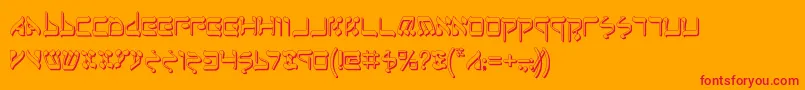 フォントJerusalemShadow – オレンジの背景に赤い文字