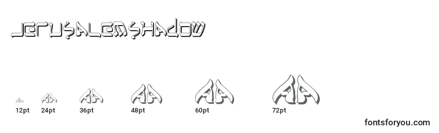 JerusalemShadow Font Sizes