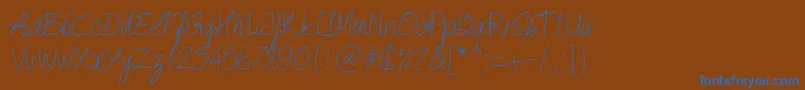 PwQuickWrite Font – Blue Fonts on Brown Background